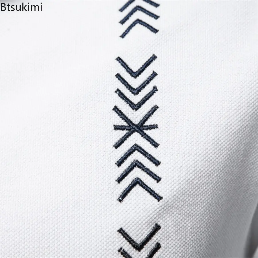 2025 Summer High-quality Embroidery Polo Shirts Men's Pure Cotton Short-sleeved Casual Tops Breathable Golf Sport Wear Tees Male