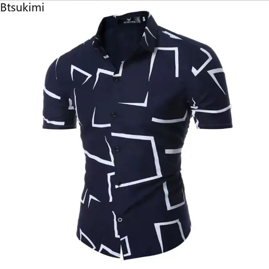 Luxury 3D Print Men's Shirt Summer New High Quality Short-sleeved Casual Shirts Hawaiian Holiday Blouses 2025 Men Clothing Tops
