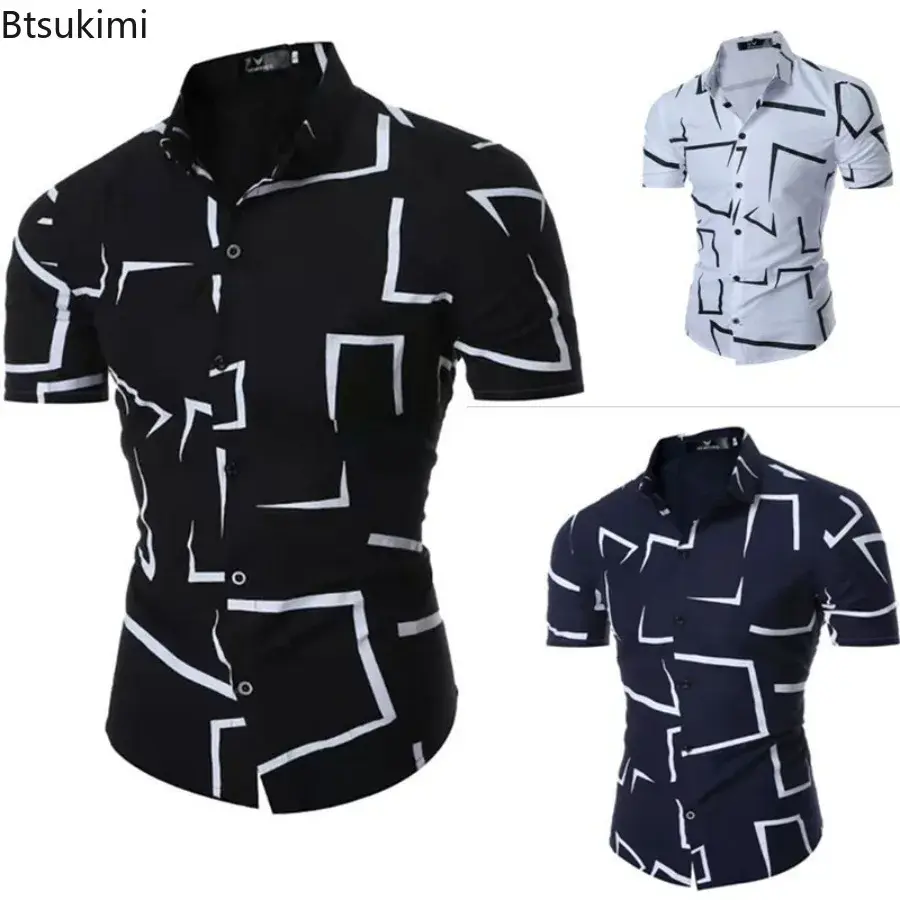 Luxury 3D Print Men's Shirt Summer New High Quality Short-sleeved Casual Shirts Hawaiian Holiday Blouses 2025 Men Clothing Tops