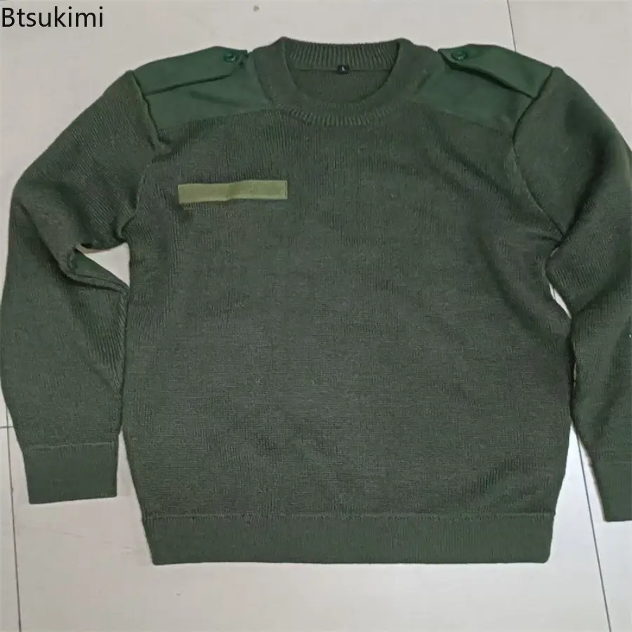 2025 Autumn Winter New Men Long-sleeved V-Neck Sweaters Cold-proof and Warm-keeping Wool Sweater Men's Solid Knitted Pullover