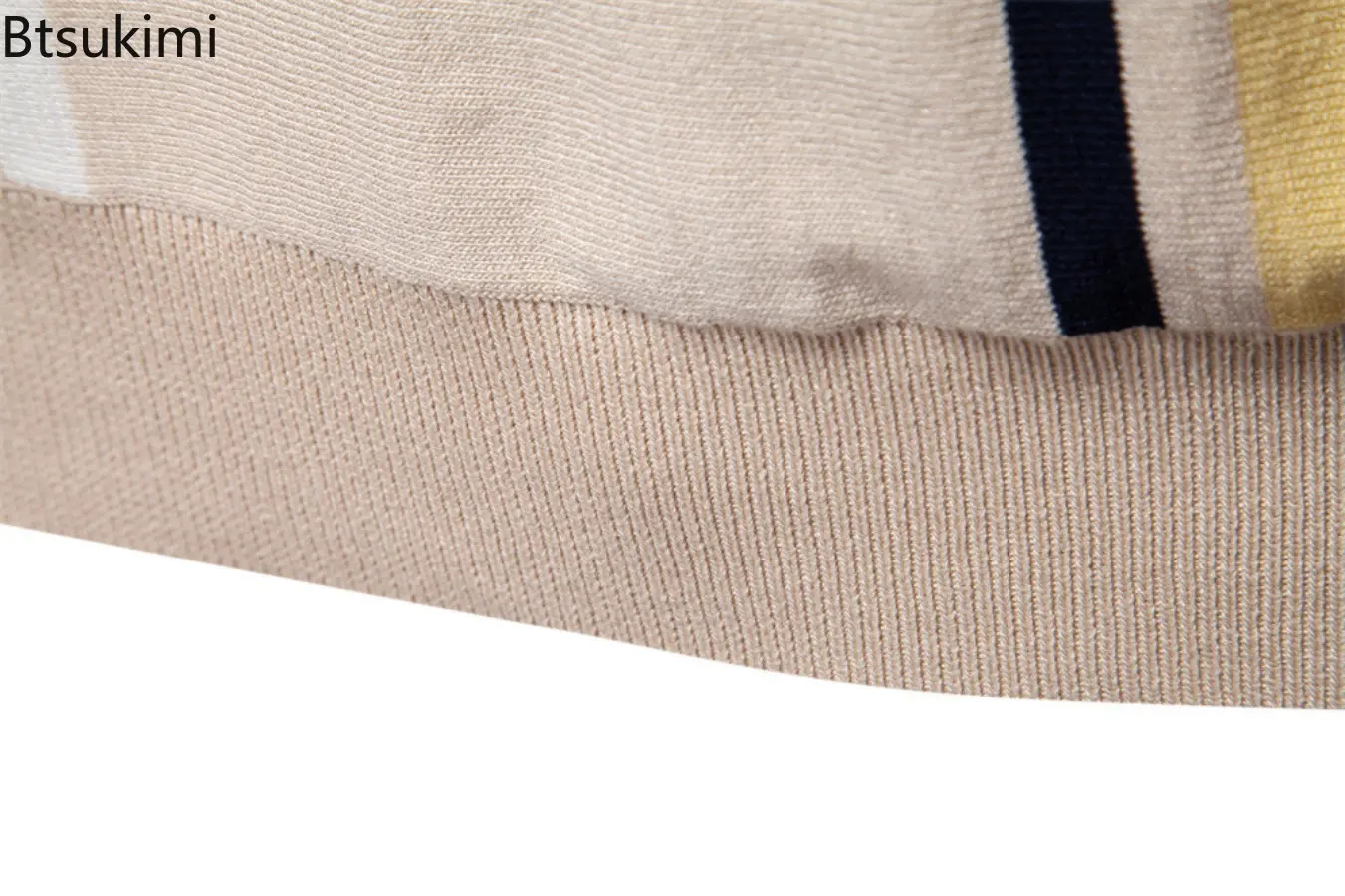 New 2025 Men's Knitted Polo Shirt Summer Short Sleeve Stripe Lapel T-shirt Fashion Casual Stripe Jacquard Knitted Top Pullover