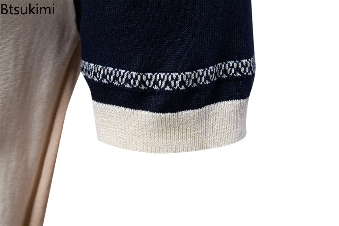 New 2025 Men's Knitted Polo Shirt Summer Short Sleeve Stripe Lapel T-shirt Fashion Casual Stripe Jacquard Knitted Top Pullover