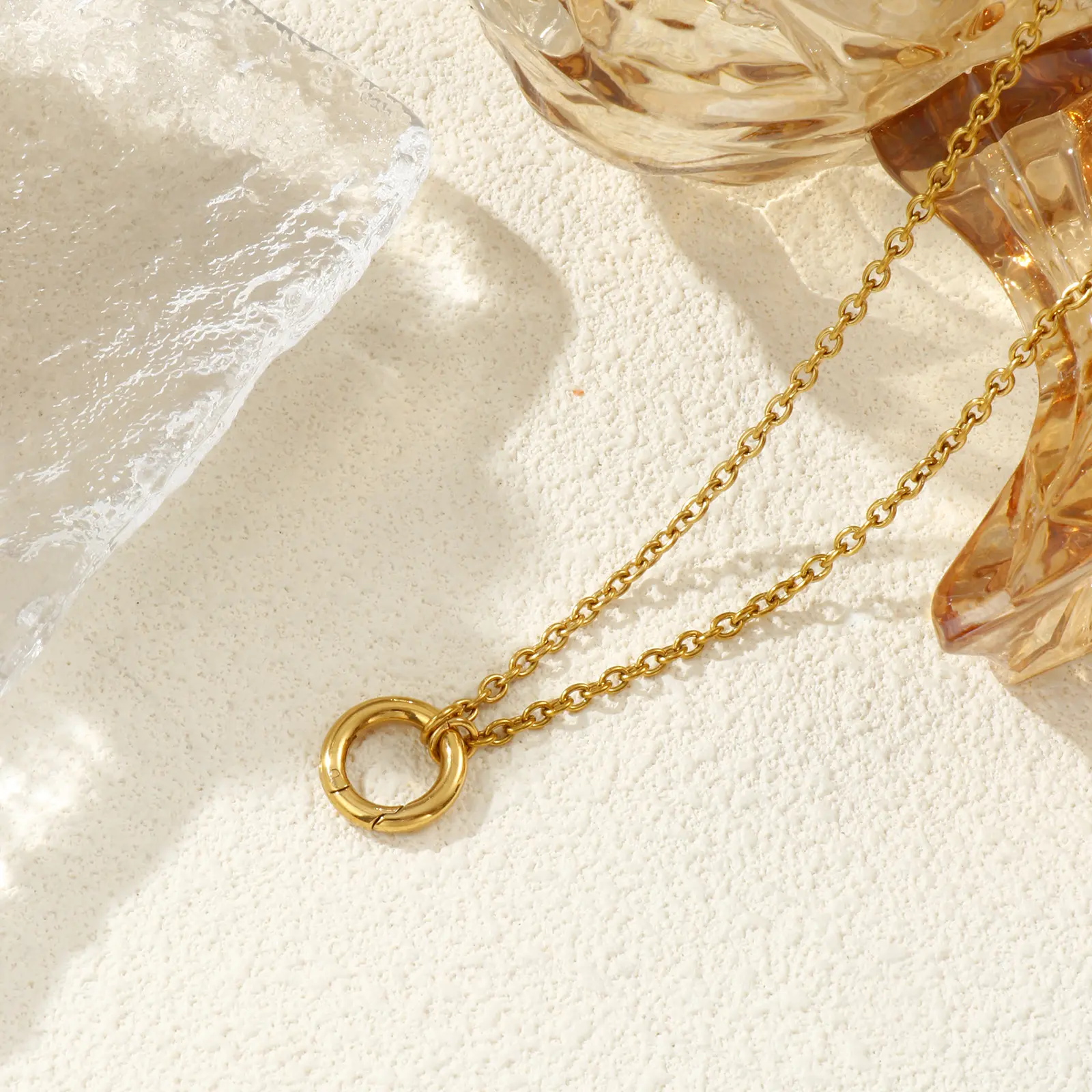 1 Piece 304 Stainless Steel Necklace 18K Gold Plated Necklace With Spring Ring Clasp For Women Minimalist Exquisite Gift