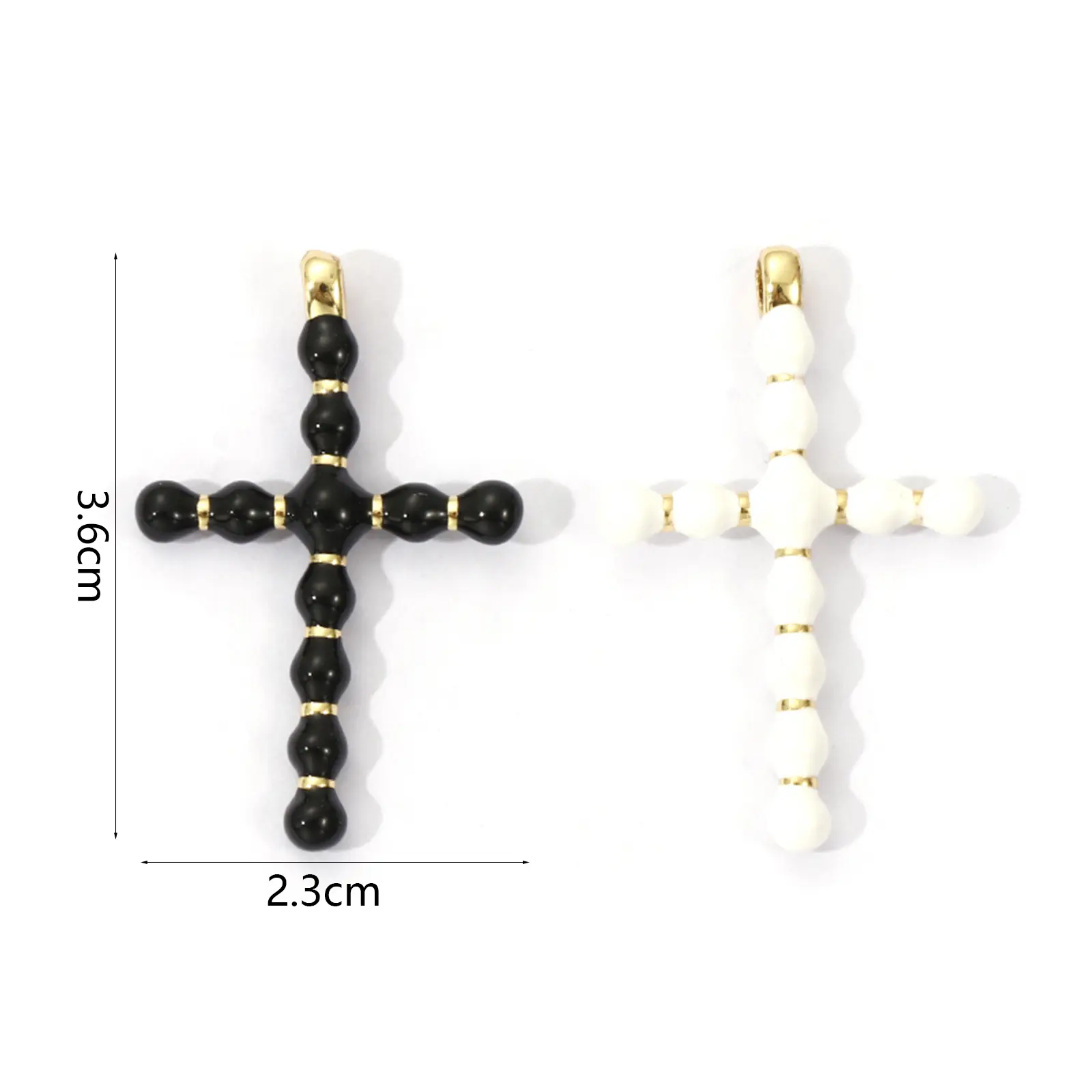1 Piece Brass Religious Charms 18K Real Gold Plated Enamel Cross Pendant For DIY Necklace Jewelry Making Findings  3.6cm x 2.3cm