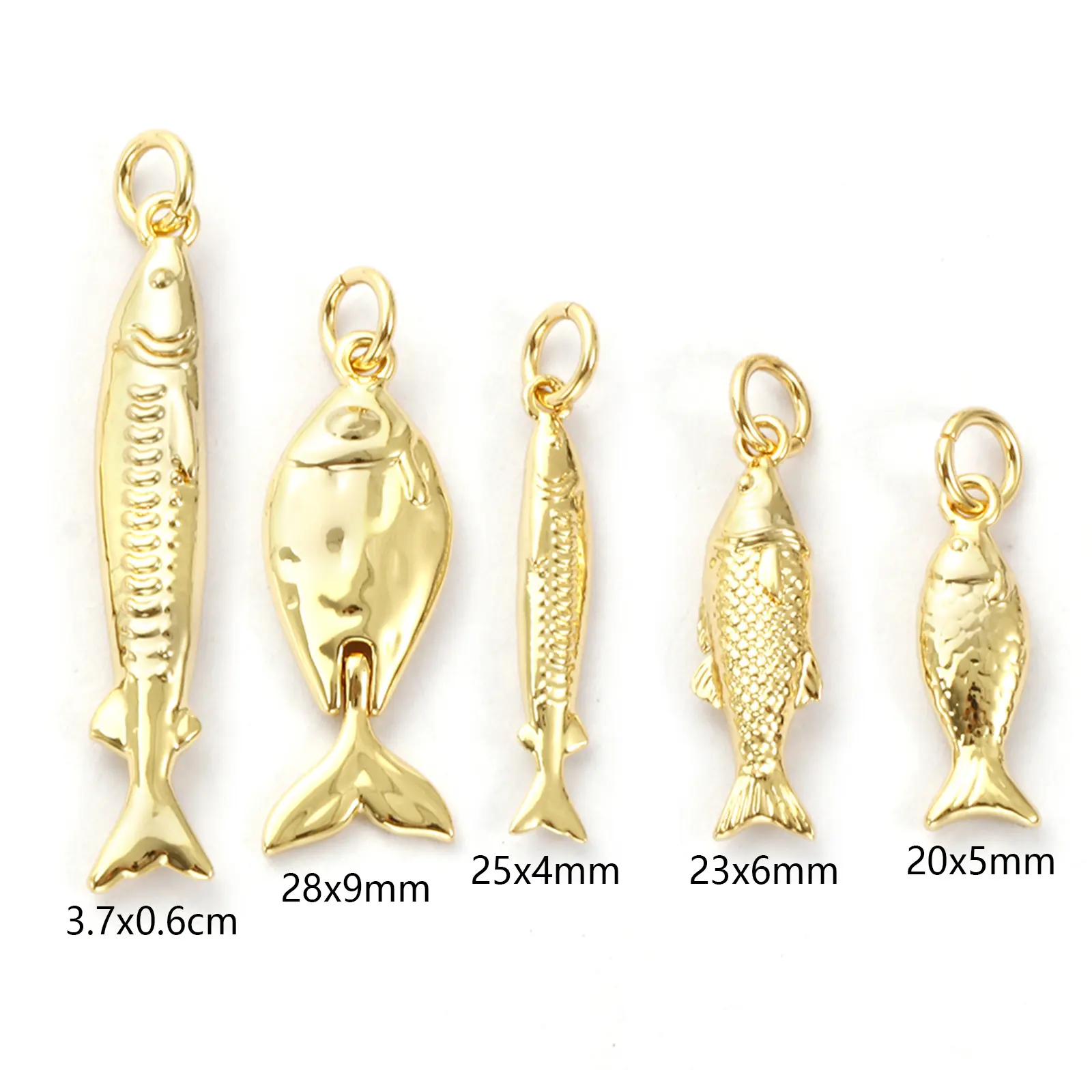 2 Pcs Brass Ocean Jewelry 3D Fish Animal Pendants 18K Real Gold Plated Charms For DIY Necklace Handmade Making Findings