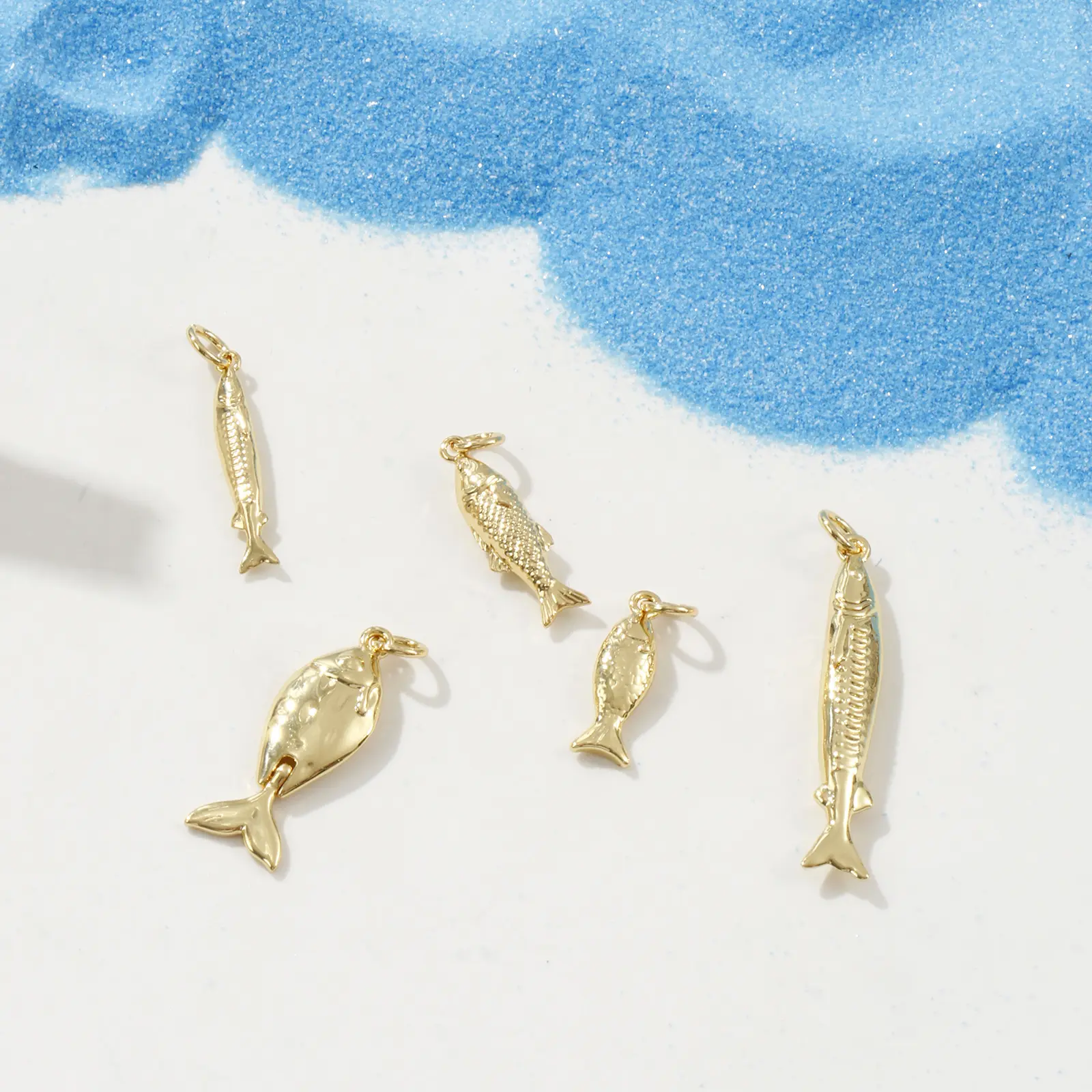 2 Pcs Brass Ocean Jewelry 3D Fish Animal Pendants 18K Real Gold Plated Charms For DIY Necklace Handmade Making Findings