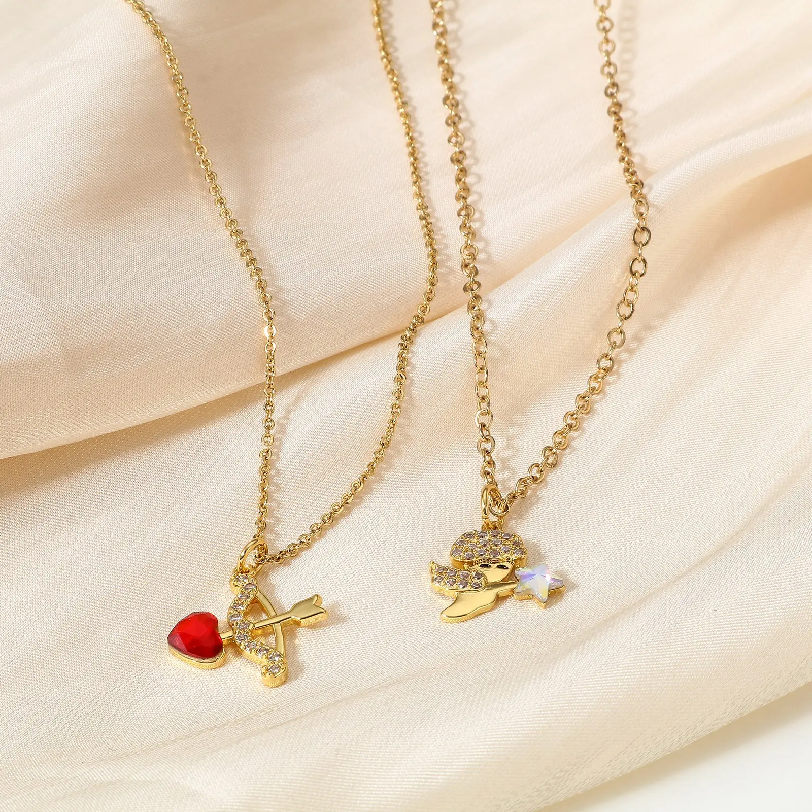 1 Piece Brass Charms 18K Real Gold Plated Heart Pendants For DIY Necklace Bracelet Findings Jewelry Making