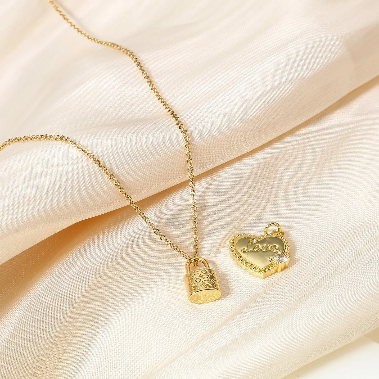 1 Piece Brass Charms 18K Real Gold Plated Heart Pendants For DIY Necklace Bracelet Findings Jewelry Making