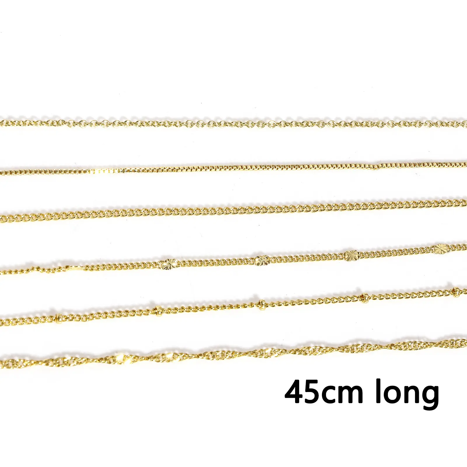 1 Piece Simple & Casual Simple 18K Gold Plated Brass Link Chain Necklace For Women Men Jewelry Making Findings