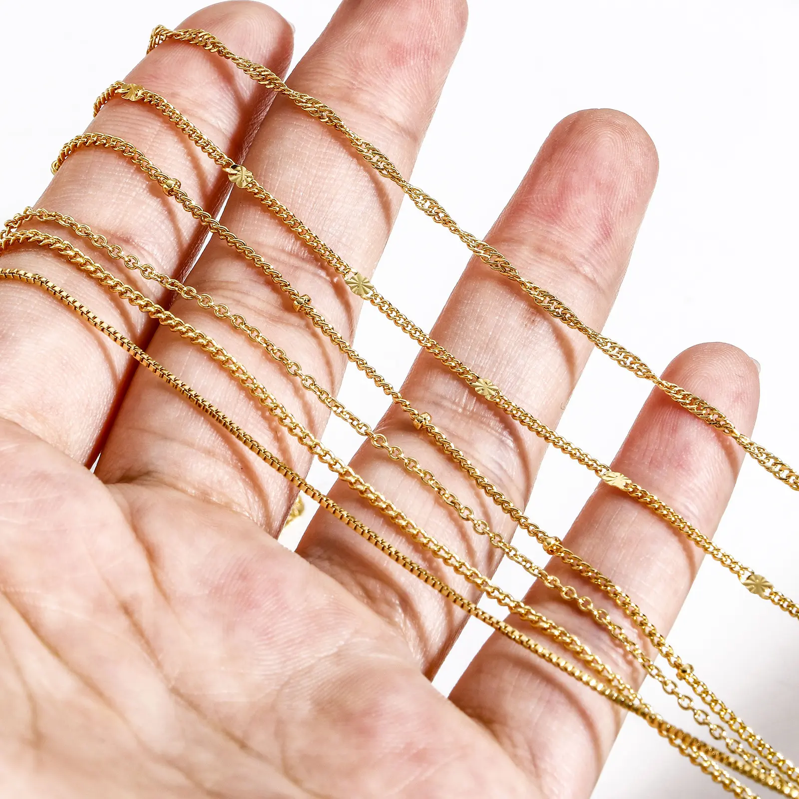 1 Piece Simple & Casual Simple 18K Gold Plated Brass Link Chain Necklace For Women Men Jewelry Making Findings