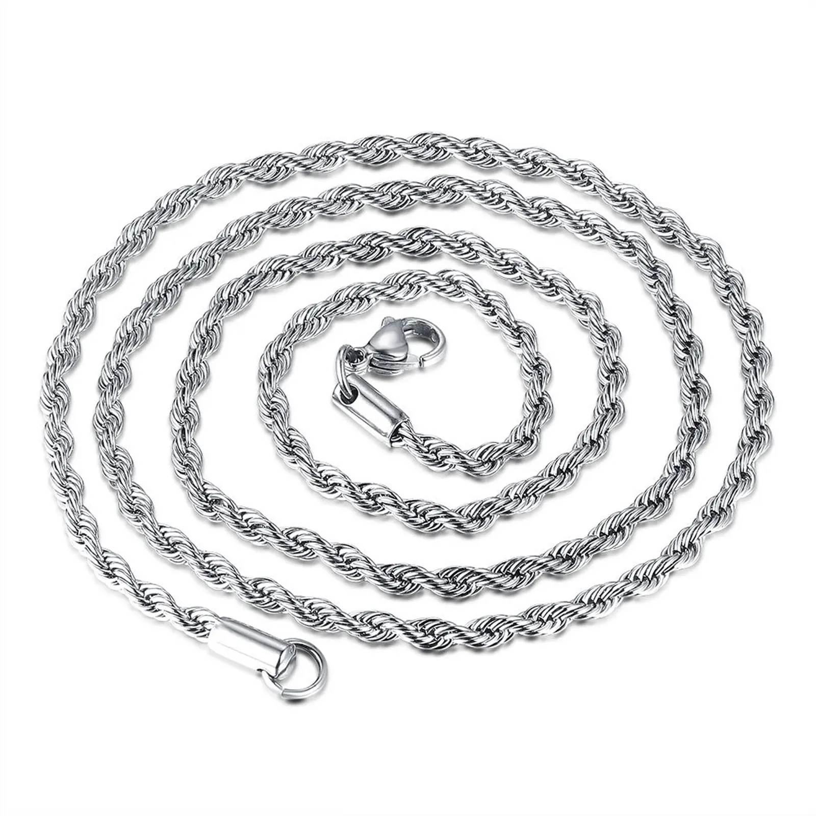 1 Piece Stainless Steel Necklace For Men Women Braided Rope Chain Choker Necklace Gold Color Neck Metal Fashion Jewelry Gift