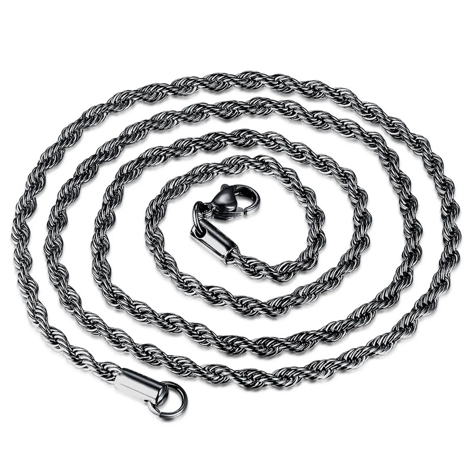 1 Piece Stainless Steel Necklace For Men Women Braided Rope Chain Choker Necklace Gold Color Neck Metal Fashion Jewelry Gift