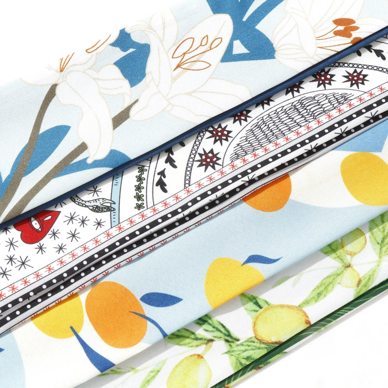 2 PCs Polyester Multifunction Skinny Scarf Multicolor Necklace DIY Ribbon Scarf Headband Neckerchief Hair Bows 98cm x 6cm