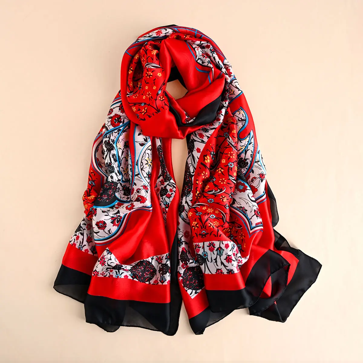 Luxury Brand Women Summer Scarf Florald Print Shawls Wraps Soft Female Muffler Hijab For Beach Travel