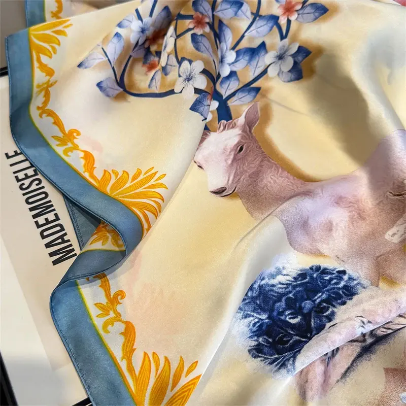 New Spring Scarf Women's Luxury Design Scarf Silk Smooth Scarf Soft Muslim Headband Shawl Beach