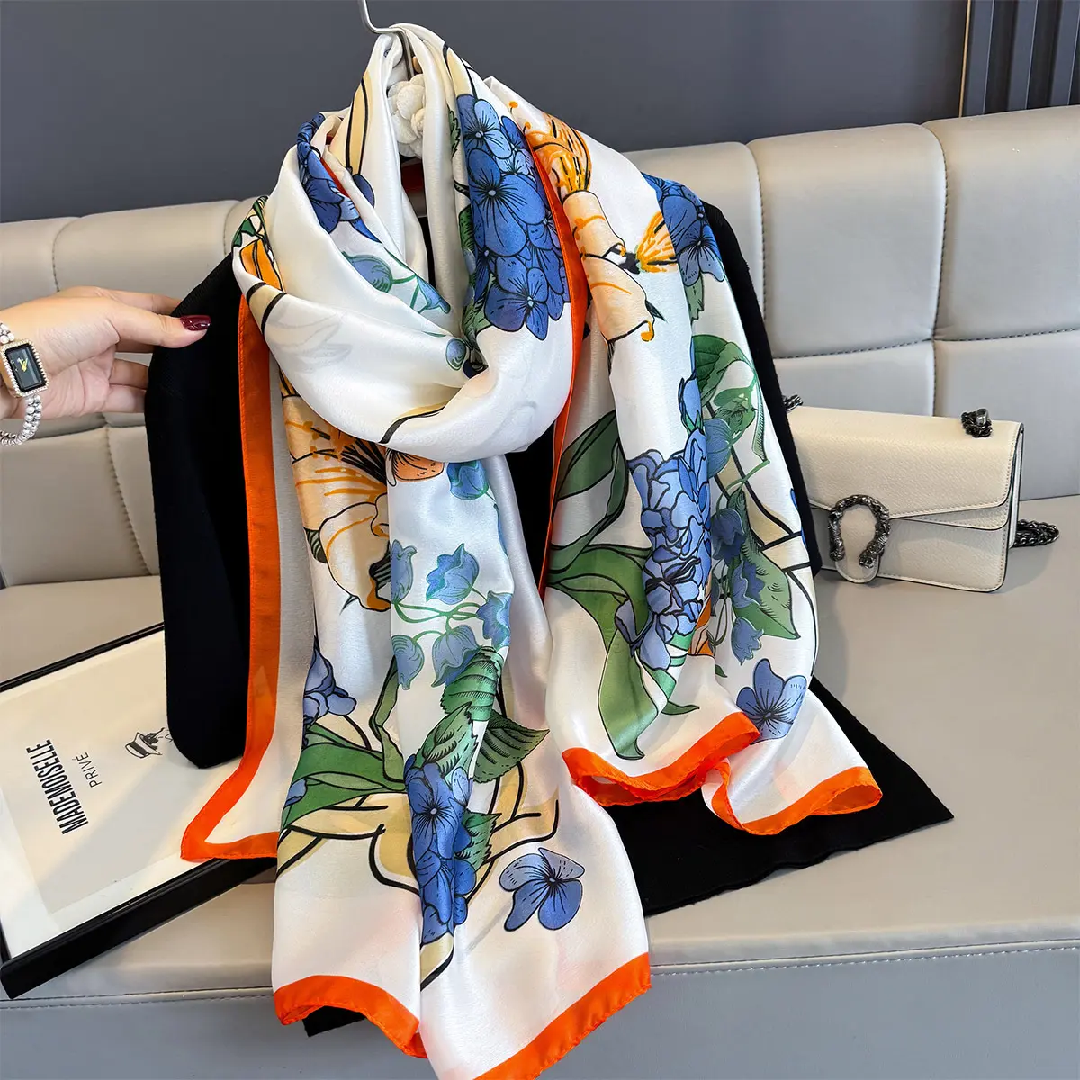 Luxury Brand Women Summer Scarf Floral Print Shawls Wraps Soft Female Muffler Hijab For Beach Travel