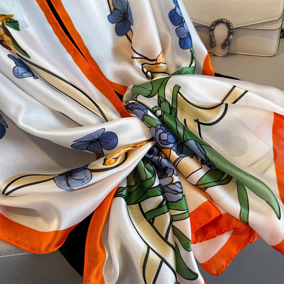 Luxury Brand Women Summer Scarf Floral Print Shawls Wraps Soft Female Muffler Hijab For Beach Travel