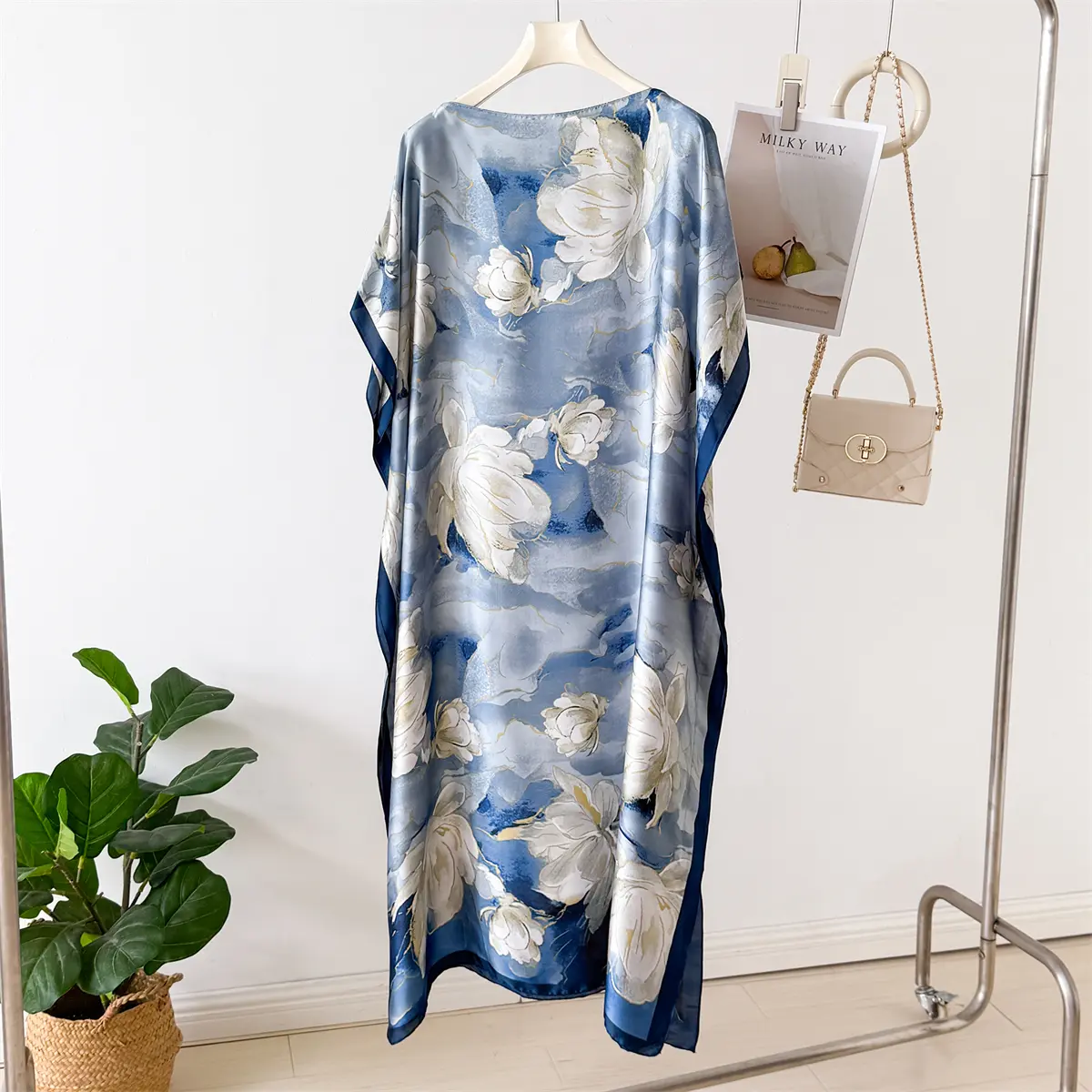 Summer New Fashion African Dresses For Women Elegant Printed Silk Muslim Lady Long Hijab Kaftan Dress Oversize Kuwait Abaya 2025