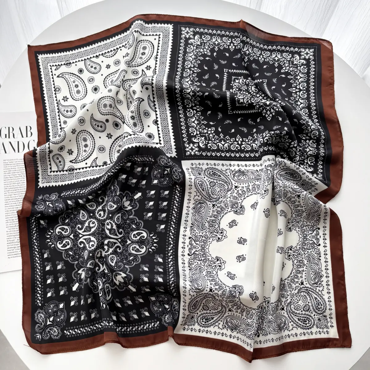 2025 Silk Shawl Square Scarf For Women Print Headband Foulard Satin Hijab Hair Bands Neckerchief Female Head Wraps Bandana