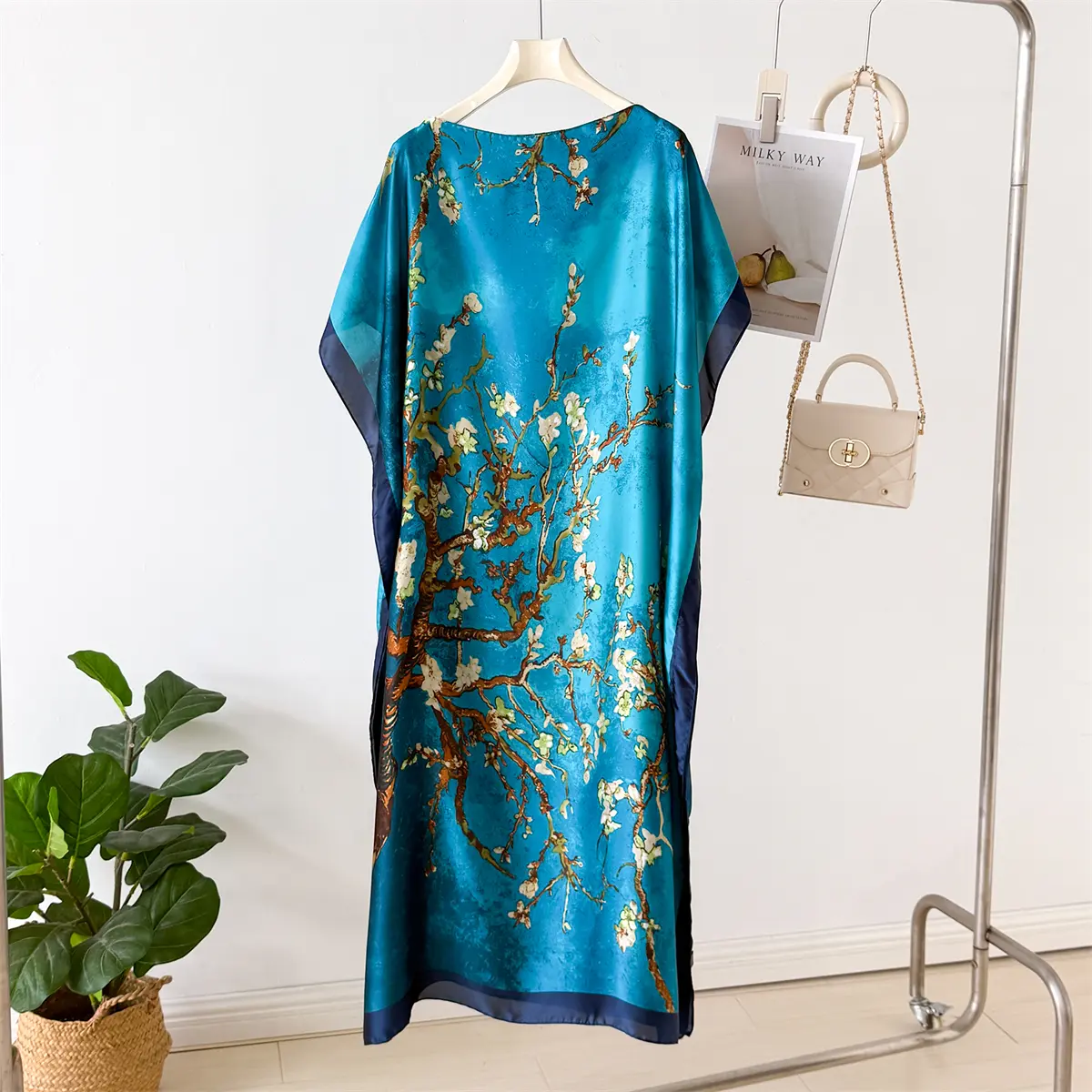 Summer New Fashion African Dresses For Women Elegant Printed Silk Muslim Lady Long Hijab Kaftan Dress Oversize Kuwait Abaya 2025