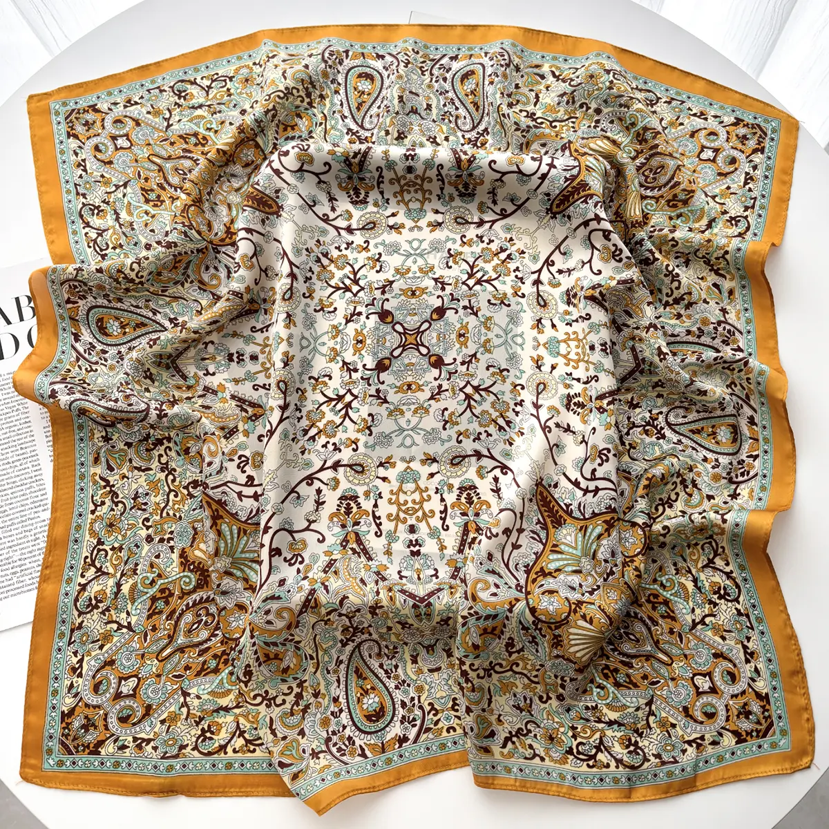 2025 Silk Shawl Square Scarf For Women Print Headband Foulard Satin Hijab Hair Bands Neckerchief Female Head Wraps Bandana