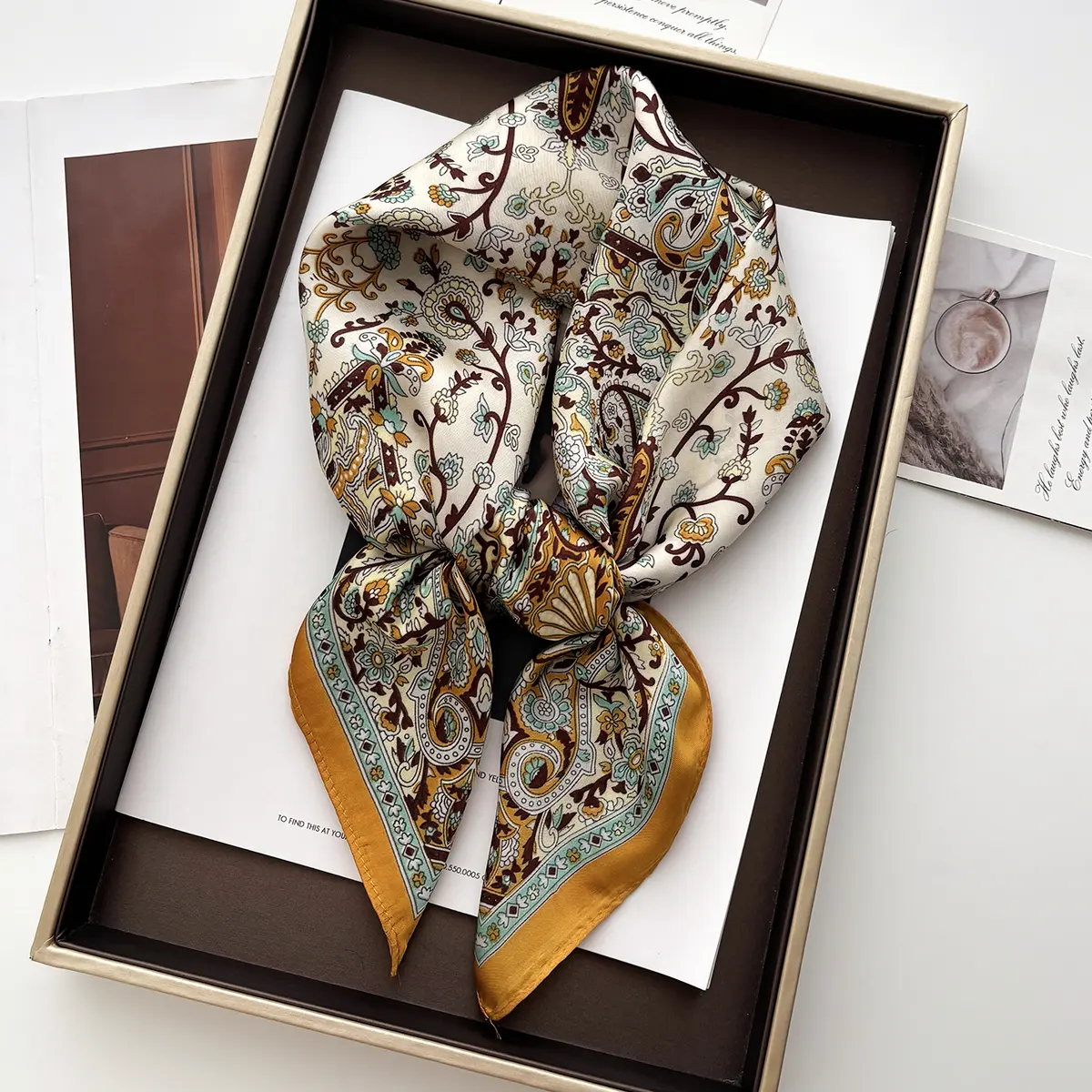 2025 Silk Shawl Square Scarf For Women Print Headband Foulard Satin Hijab Hair Bands Neckerchief Female Head Wraps Bandana