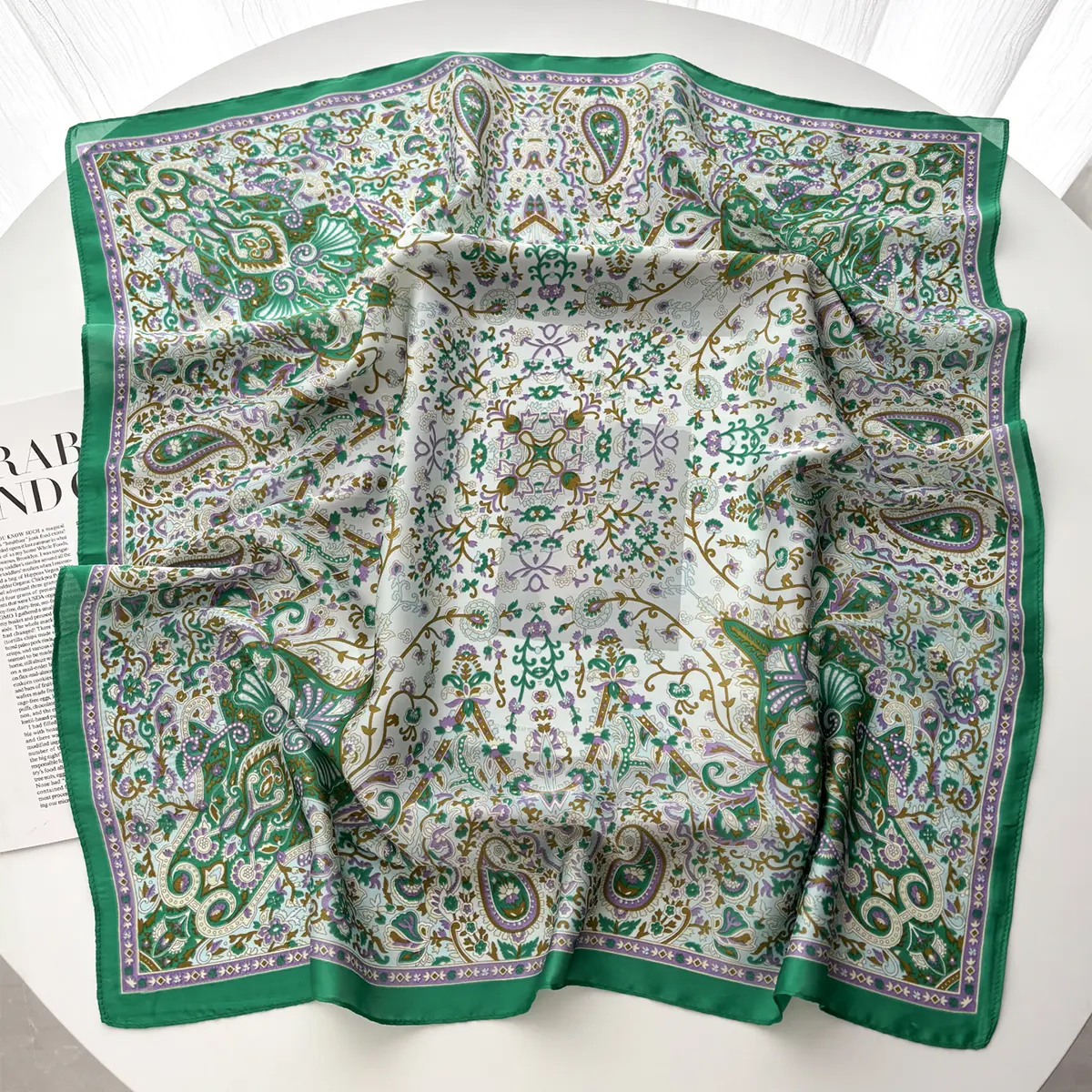 2025 Silk Shawl Square Scarf For Women Print Headband Foulard Satin Hijab Hair Bands Neckerchief Female Head Wraps Bandana