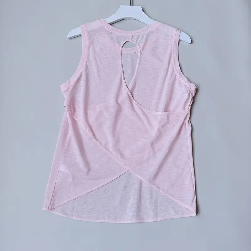 Sports Blouse for Women in Summer Thin Vest Drooping Flesh Covering Yoga Blouse Hollow Beautiful Back Top Shirts Hazy Body Cloth