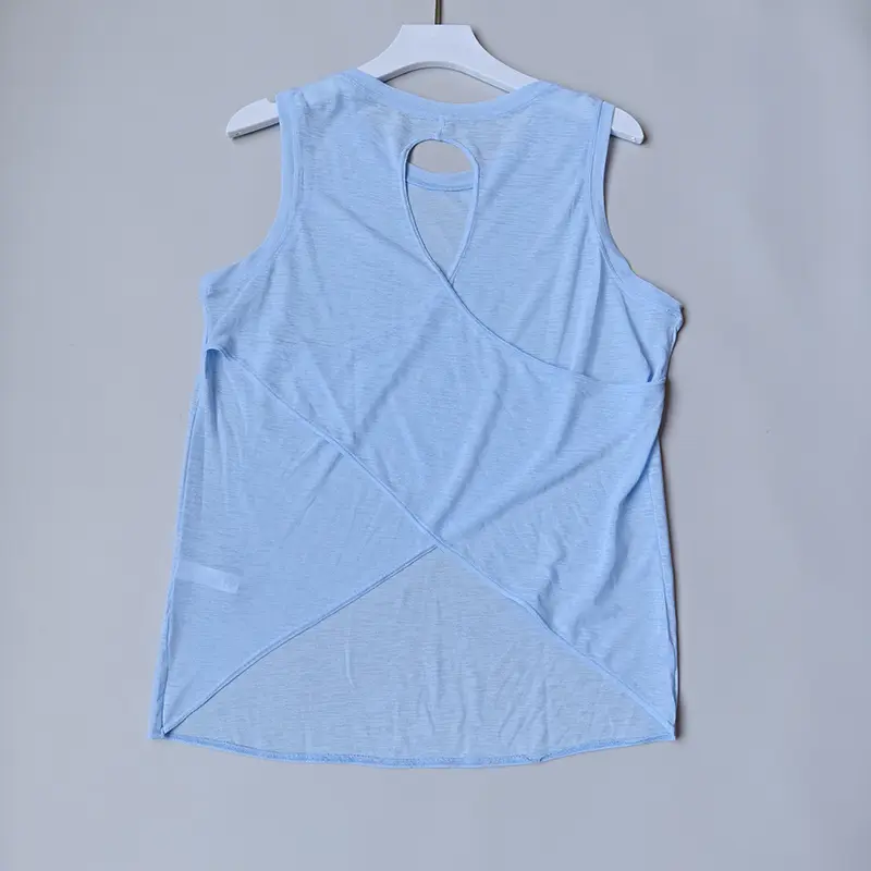 Sports Blouse for Women in Summer Thin Vest Drooping Flesh Covering Yoga Blouse Hollow Beautiful Back Top Shirts Hazy Body Cloth