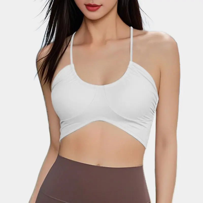 Sexy Leopard Print Hot Girl Suspender Sports Bra with One-piece Beauty Back Wear Thin Belt Yoga Fitness Wear Underwear Summer