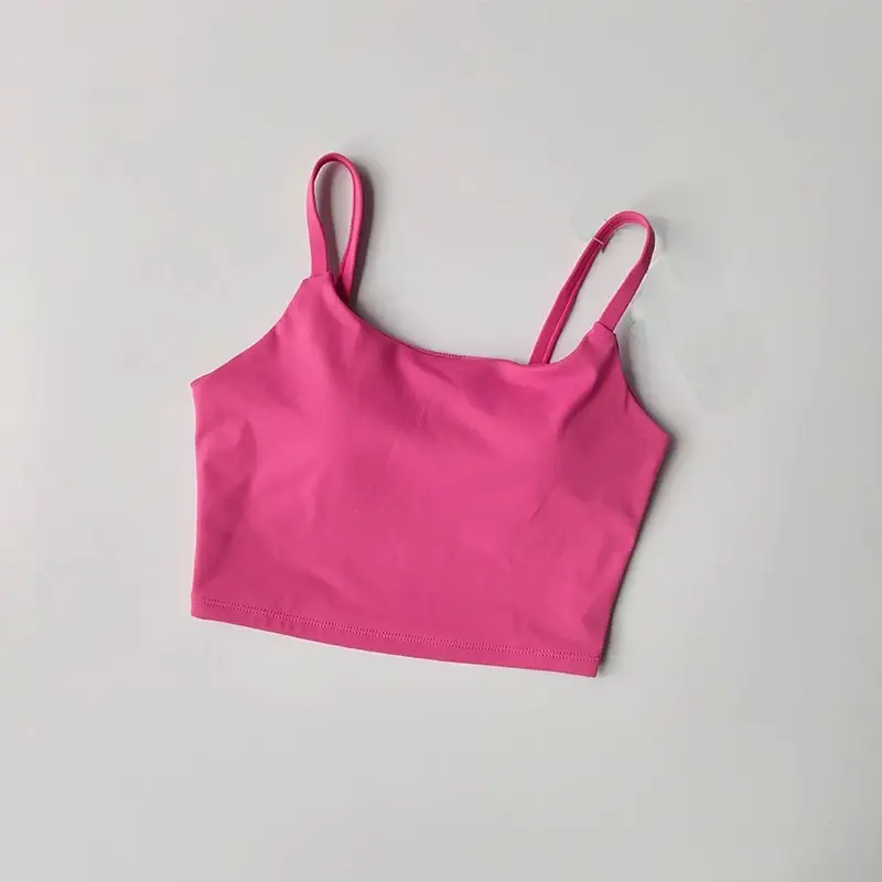 Small Sling Vest Integrated Fixed Gathering Sports Underwear Women's Bra Beauty Back Training Fitness Bra Summer Clothing Suit