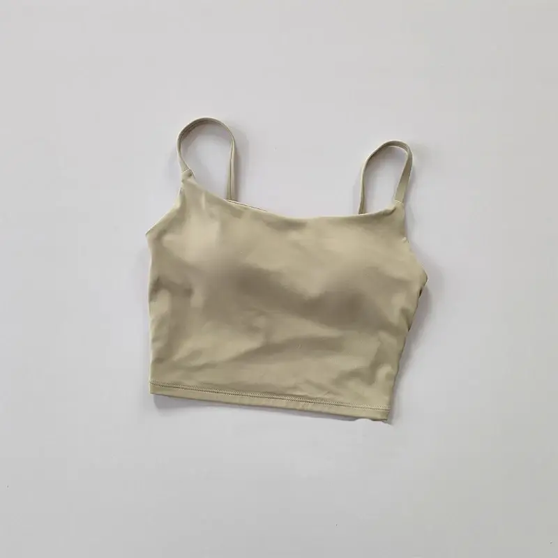 Small Sling Vest Integrated Fixed Gathering Sports Underwear Women's Bra Beauty Back Training Fitness Bra Summer Clothing Suit