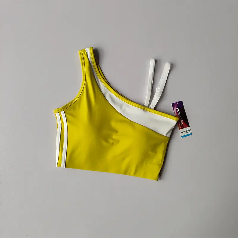 One-shoulder Strap Sports Underwear Naked Beauty Back Yoga Sports Bras Gather Vest Fitness Running Bra Summer Clothing