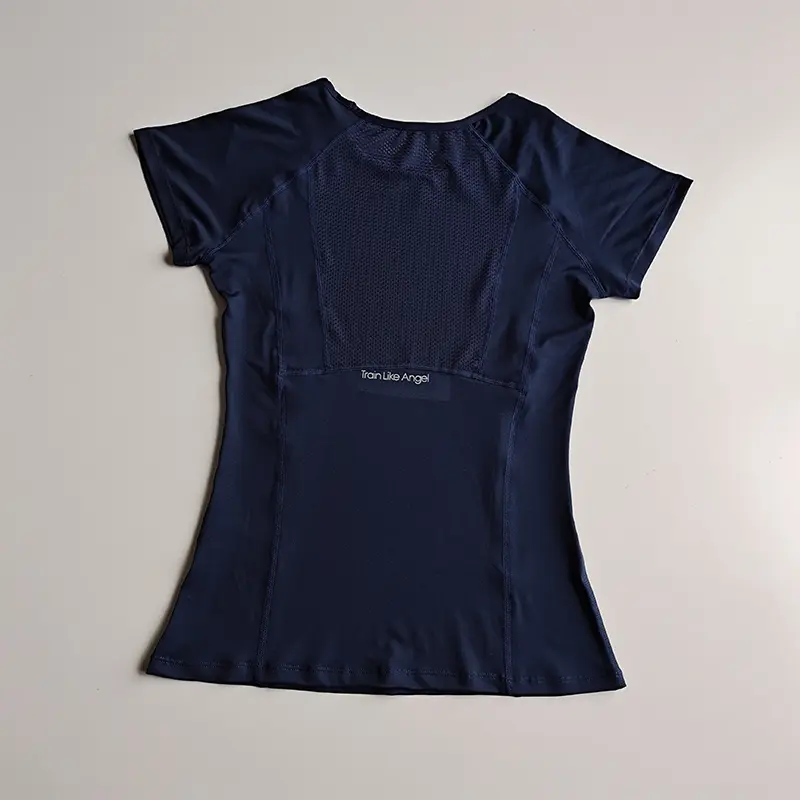 Spring and Summer Loose Women's Sports Short-sleeved Quick-drying Running Yoga Fitness T-shirt Mesh Breathable Neck Pullover Top