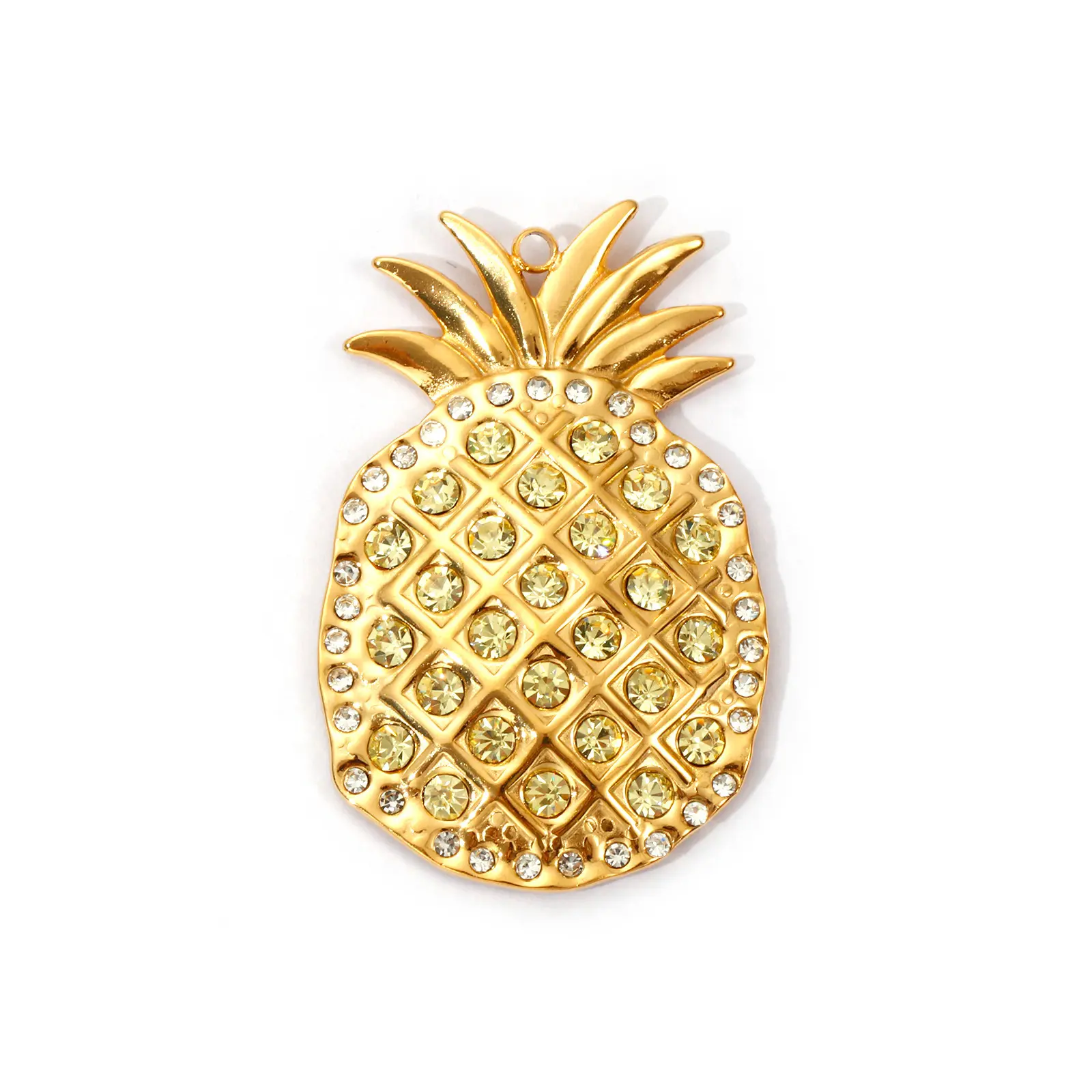 1 Piece 304 Stainless Steel Pendant 18K Real Gold Plated pineapple oval conch Pendant For DIY Necklace Bracelet Jewelry Making