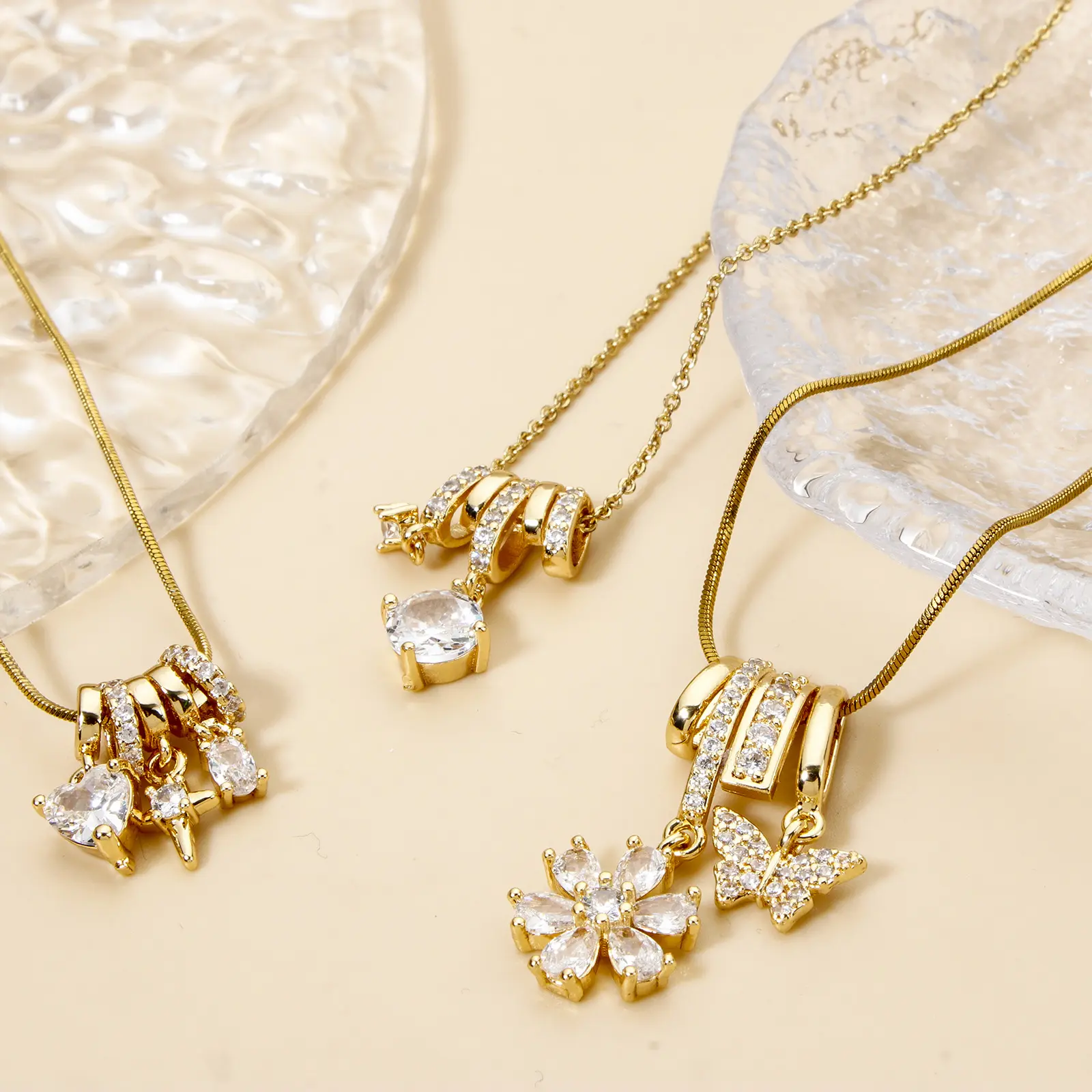 1 Piece Brass Micro Pave Charms 18K Gold Plated Butterfly Clear Cubic Zirconia For DIY Necklace Bracelet Jewelry Making Findings