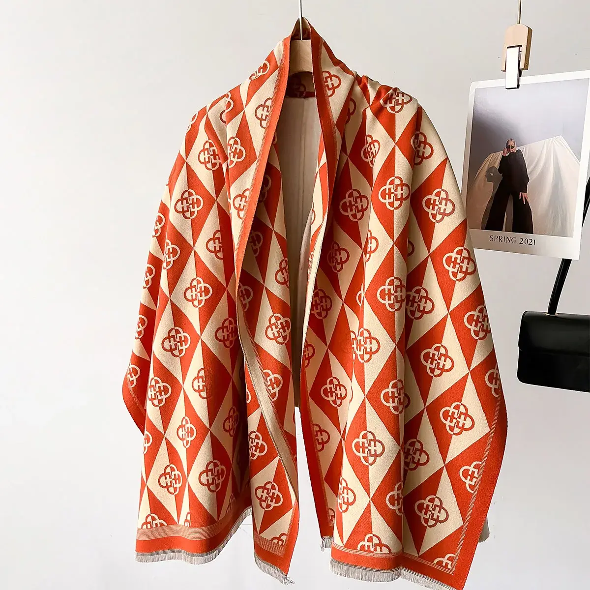 Luxury Women Winter Scarf Cashmere Warm Pashmina Brand Foulard Female Shawls Wraps Thick Soft Bufanda Poncho Scarves Stole 2024