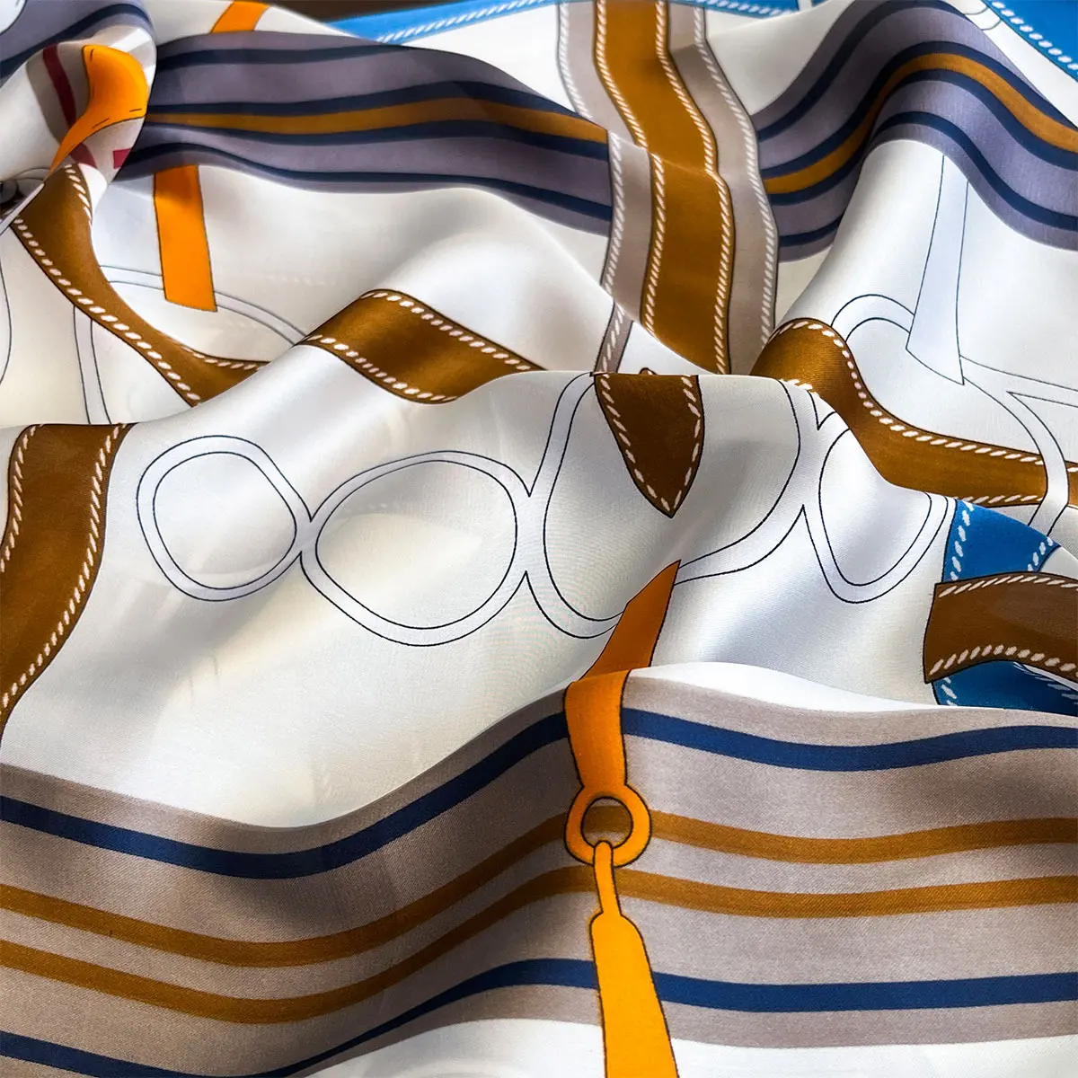 Luxury Fashion Print 70*70cm Silk Square Scarf Women Soft Satin Hairband Neckerchief Tie Female Headband Foulard Bag Ribbon