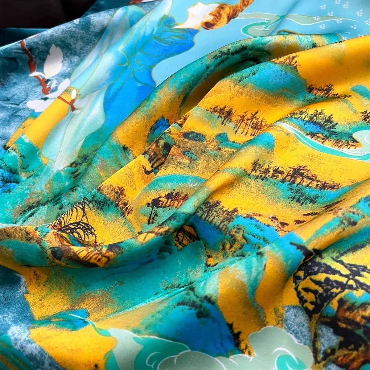 70cm Square Scarf Women Imitation Silk Hairbands Foulard Neckerchief Female Shawls Wraps Bandanas