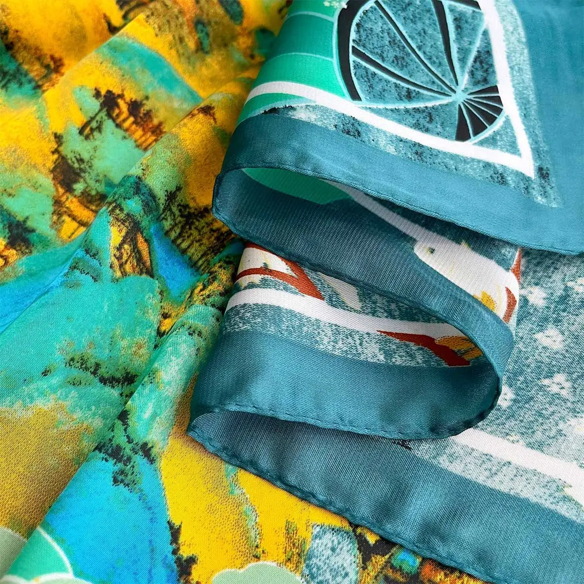 70cm Square Scarf Women Imitation Silk Hairbands Foulard Neckerchief Female Shawls Wraps Bandanas