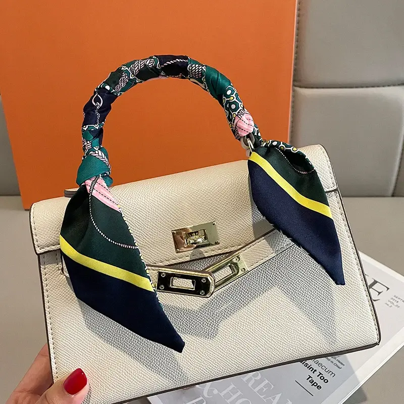 Women Silk Scarf Printed Series Hairband Neck Tie Foulard Beach Shawl Versatile Lady's Fashion Accessory Binding Bag Ribbon
