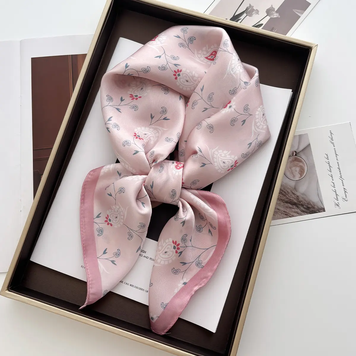 Luxury Print Shawl Square Scarf for Women Hijab Fashion Wraps Neckerchief Female Hair Bands Ribbon Headband Bandana