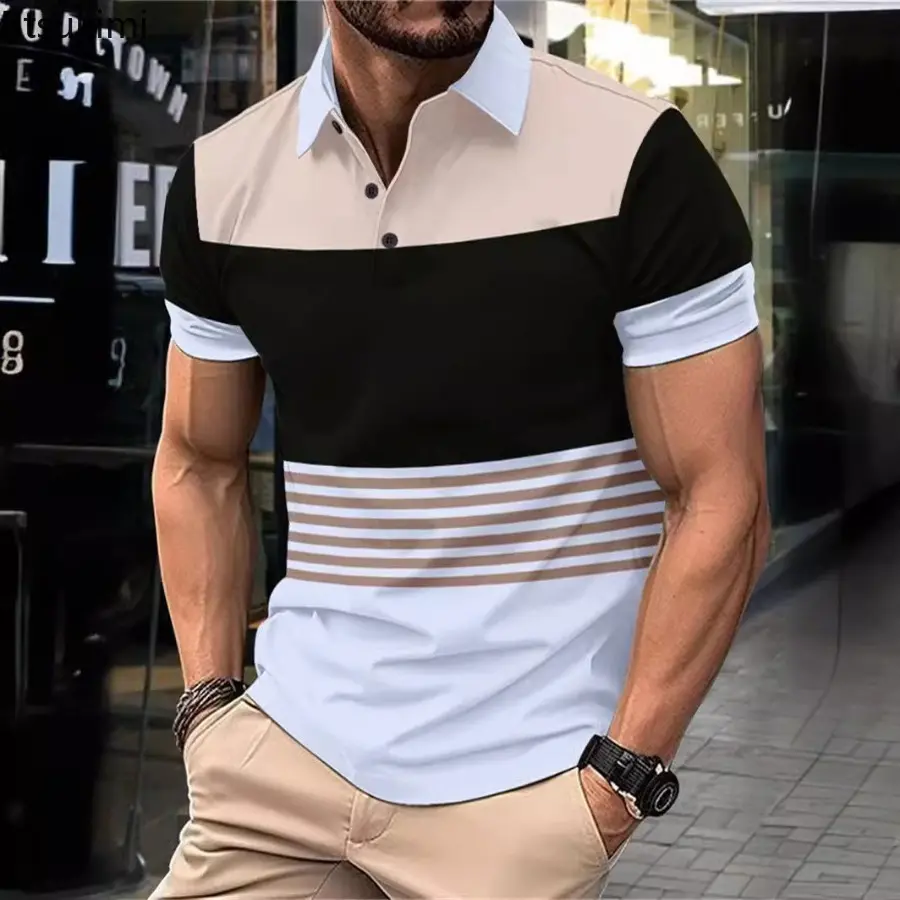 New 2025 Summer Men's Casual Sports Short Sleeved Polo Shirt Fashion and Comfortable T-Shirt Men Breathable Polo Shirt Male Tees
