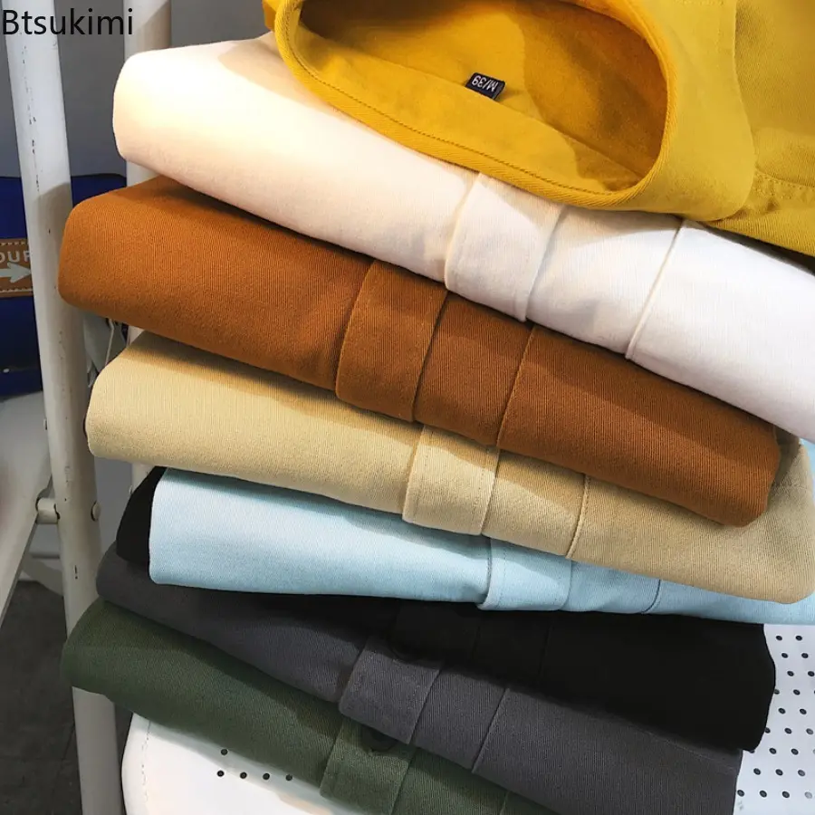 2025 Spring and Autumn 2025 100% Cotton Shirt Men's Long Sleeved Ins Trendy Loose Jacket Inner Wear Casual Workwear Shirt Male