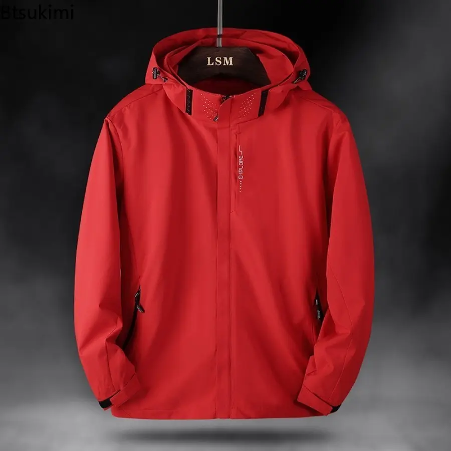 Men's/ Women's Spring Autumn Hooded Jackets Outdoor Windproof Rainproof Mountain Climbing Layer Rainproof Camping Hiking Suit