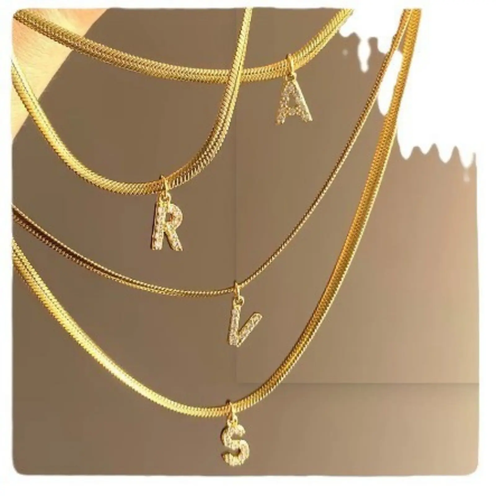1 Piece 304 Stainless Steel Micro Pave Clip On Charms 18K Gold Plated Capital Alphabet Initial Letter Message " A-Z " Pendant