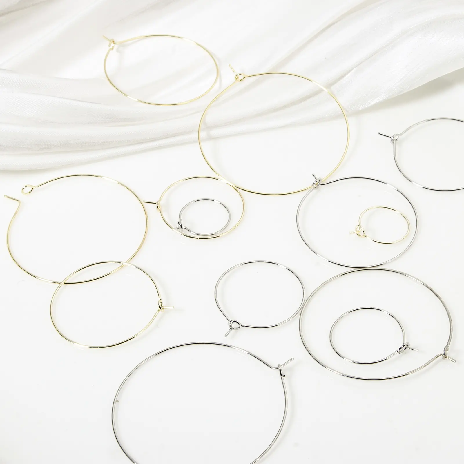 10 Piece Brass Hoop Earrings Real Gold Plated Round Earring Findings For Women Men Jewelry Making Gifts
