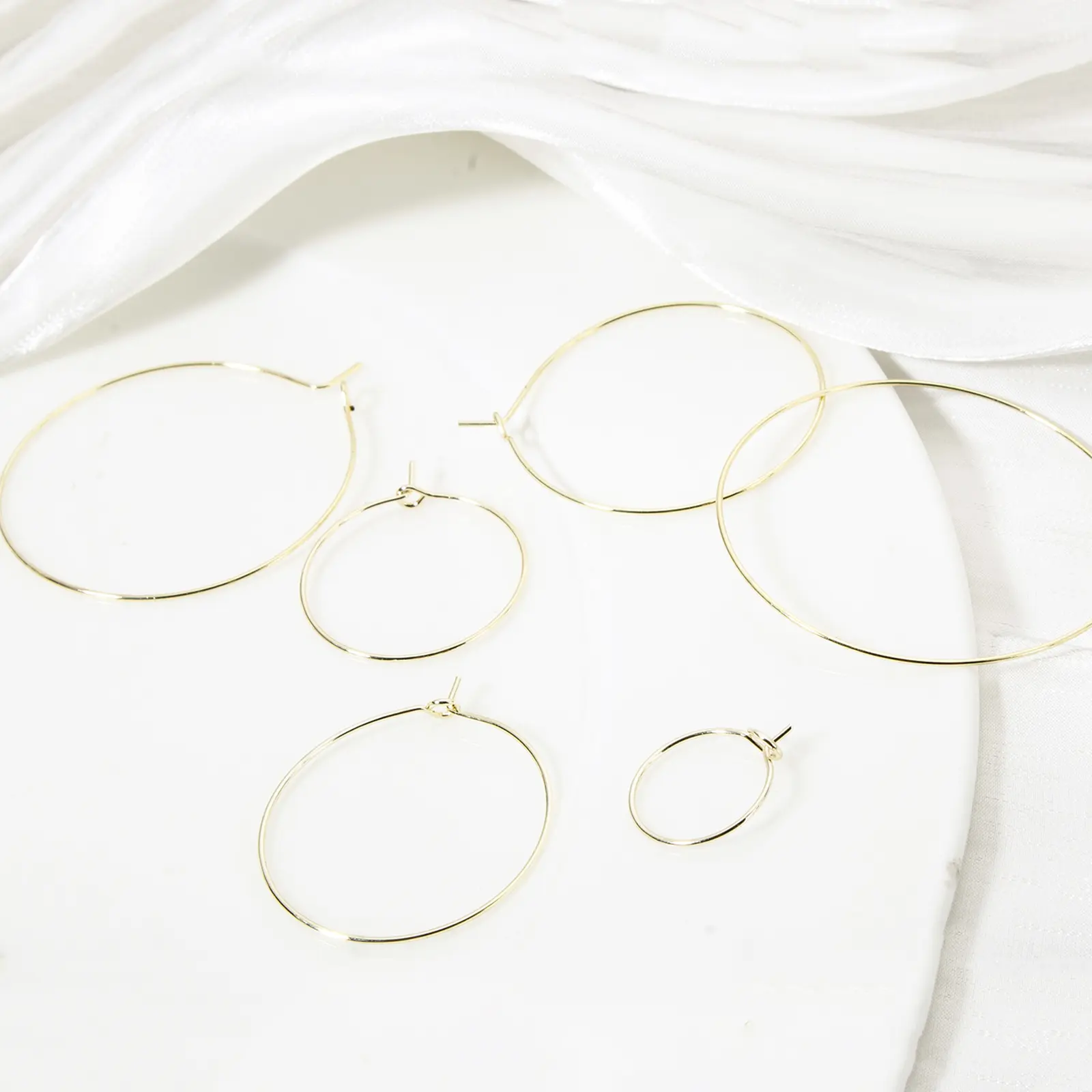 10 Piece Brass Hoop Earrings Real Gold Plated Round Earring Findings For Women Men Jewelry Making Gifts