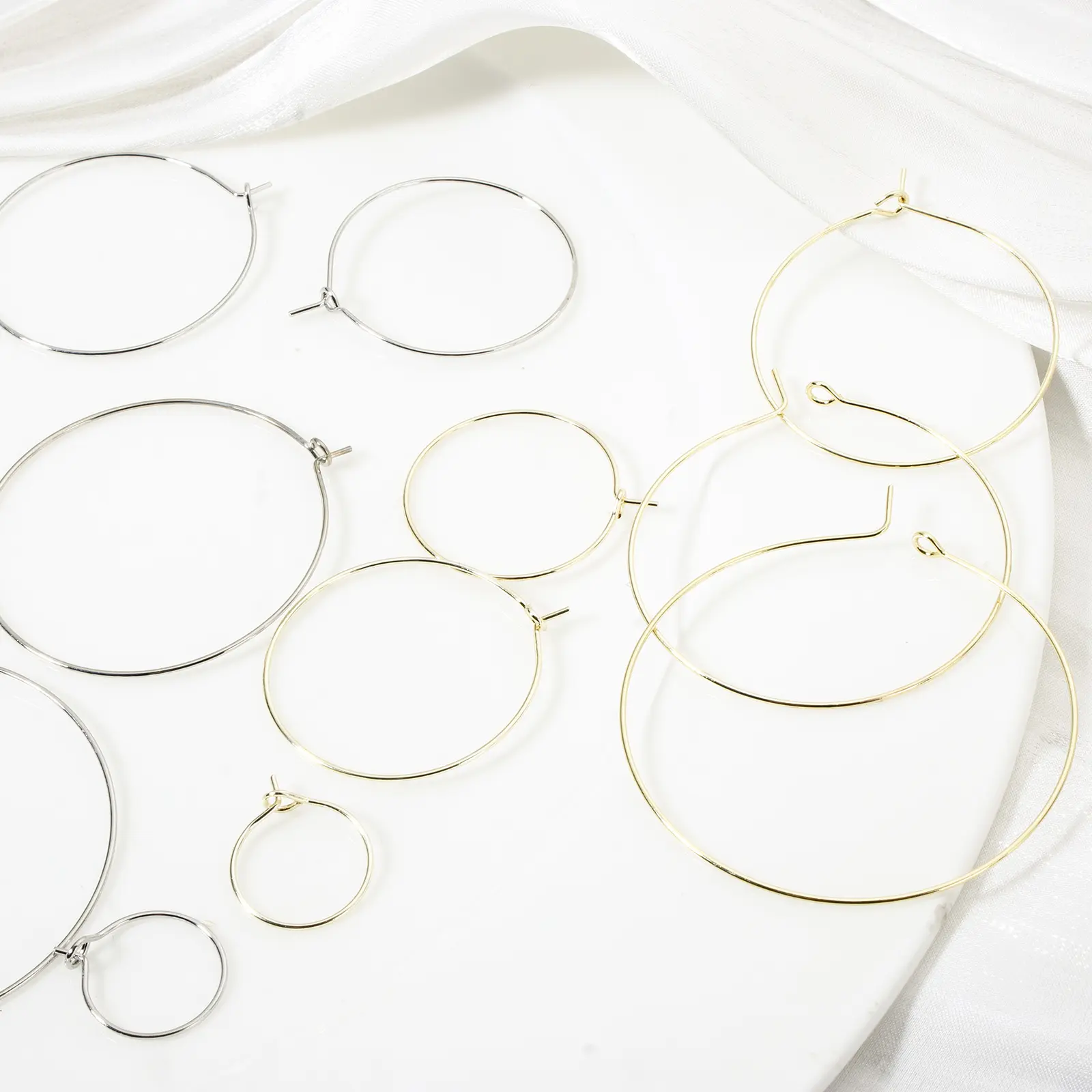 10 Piece Brass Hoop Earrings Real Gold Plated Round Earring Findings For Women Men Jewelry Making Gifts