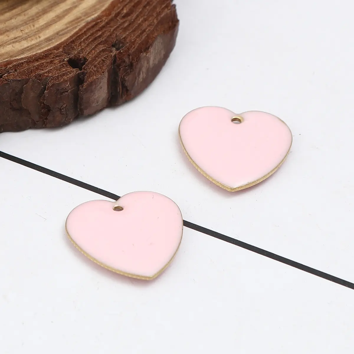 Fashion Heart Enamel Pendants Copper Enamelled Double Sided Sequins Charms Unplated For DIY Jewelry Makings 16*16mm,10 Pcs